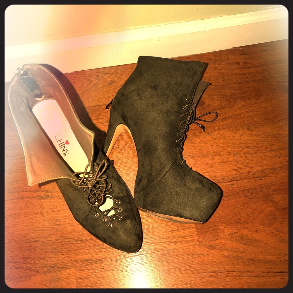Lace up booties
